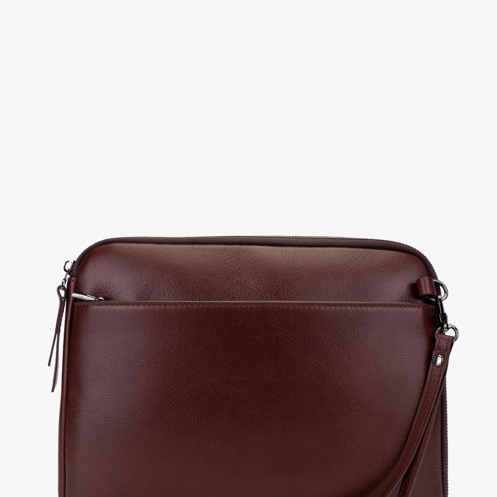 Valmenti Erkek Hakiki Deri Kahverengi El Çantası