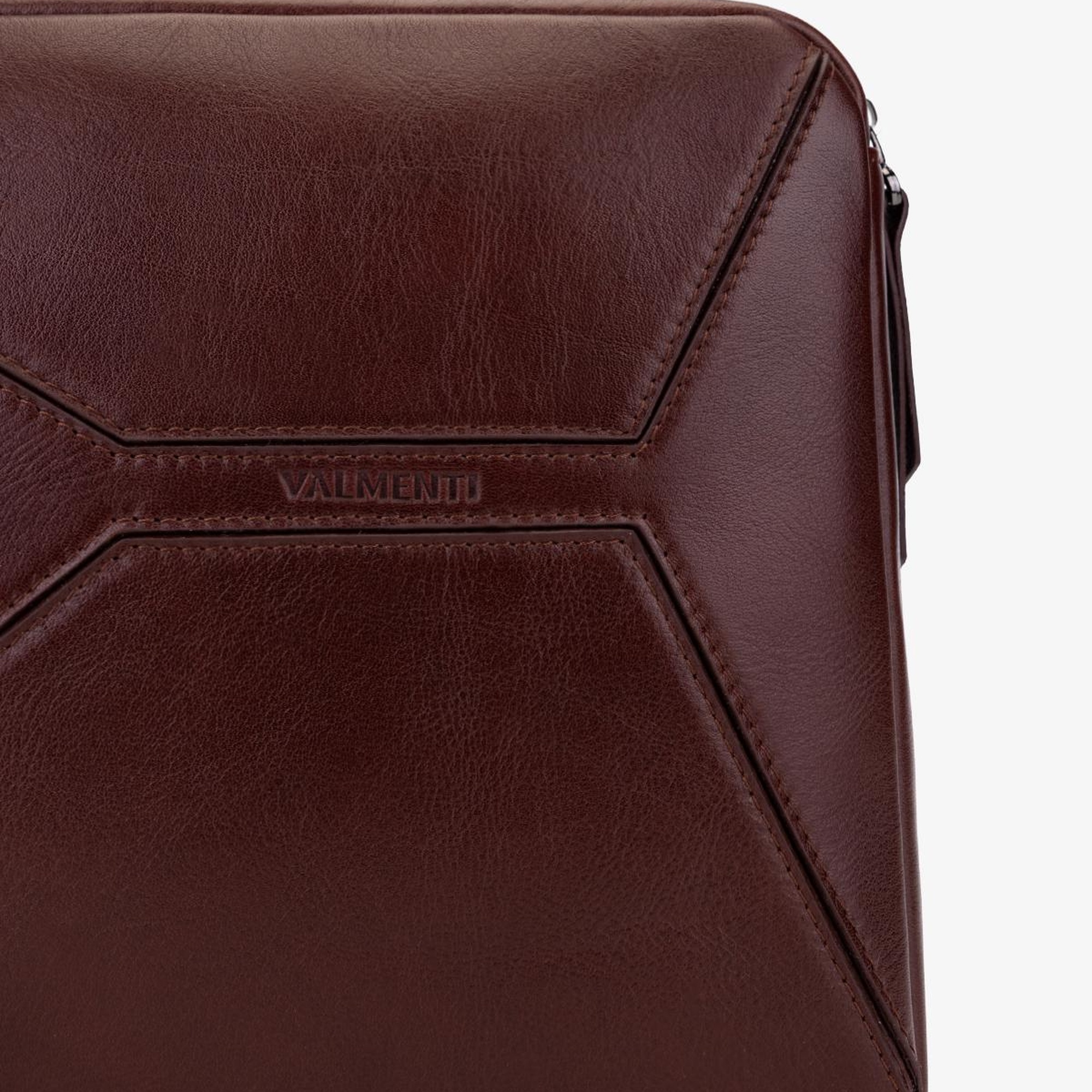 Valmenti Erkek Hakiki Deri Kahverengi El Çantası