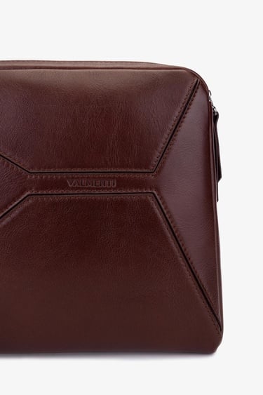  Valmenti Erkek Hakiki Deri Kahverengi El Çantası