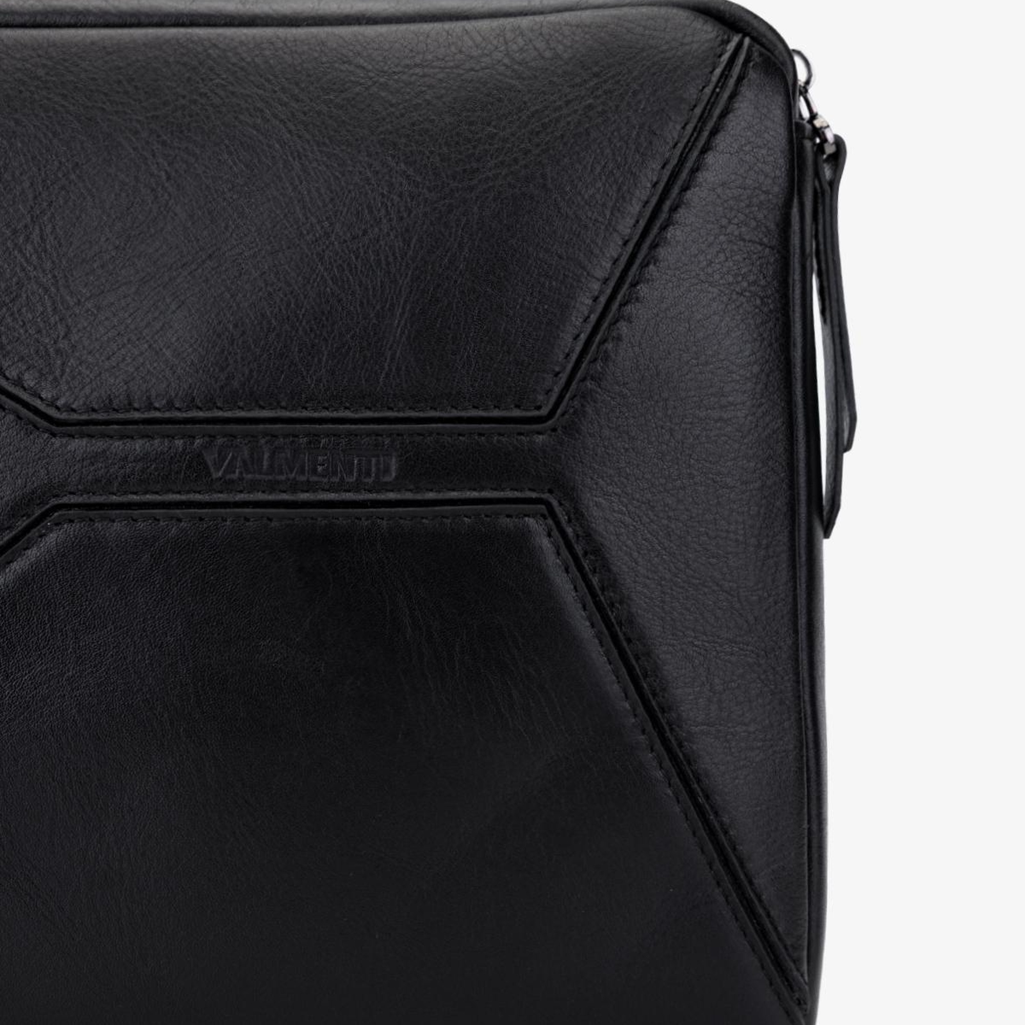 Valmenti Erkek Hakiki Deri Siyah El Çantası