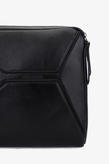  Valmenti Erkek Hakiki Deri Siyah El Çantası