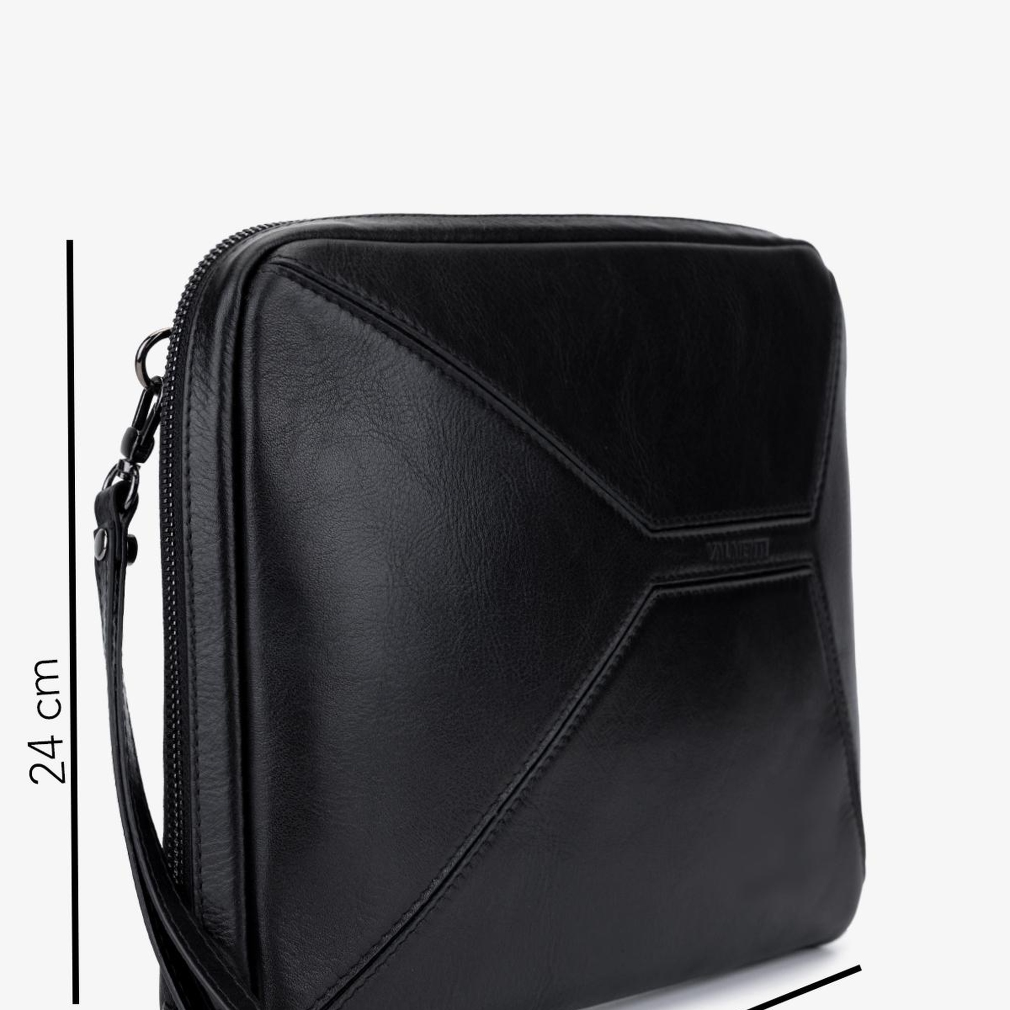 Valmenti Erkek Hakiki Deri Siyah El Çantası