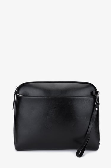  Valmenti Erkek Hakiki Deri Siyah El Çantası