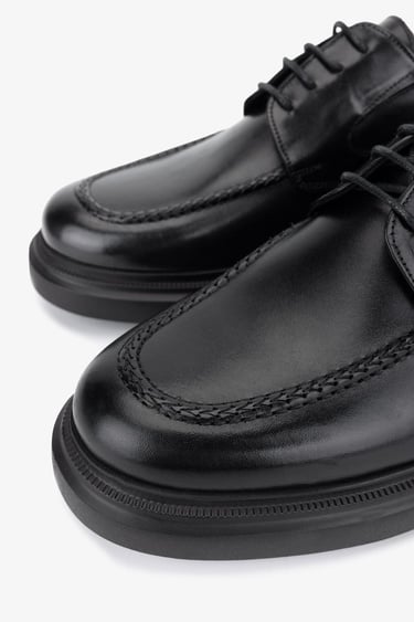  Valmenti Erkek Hakiki Deri Siyah Casual Ayakkabı