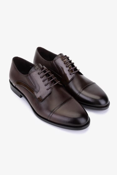  Valmenti Erkek Hakiki Deri Kahverengi Klasik Ayakkabı