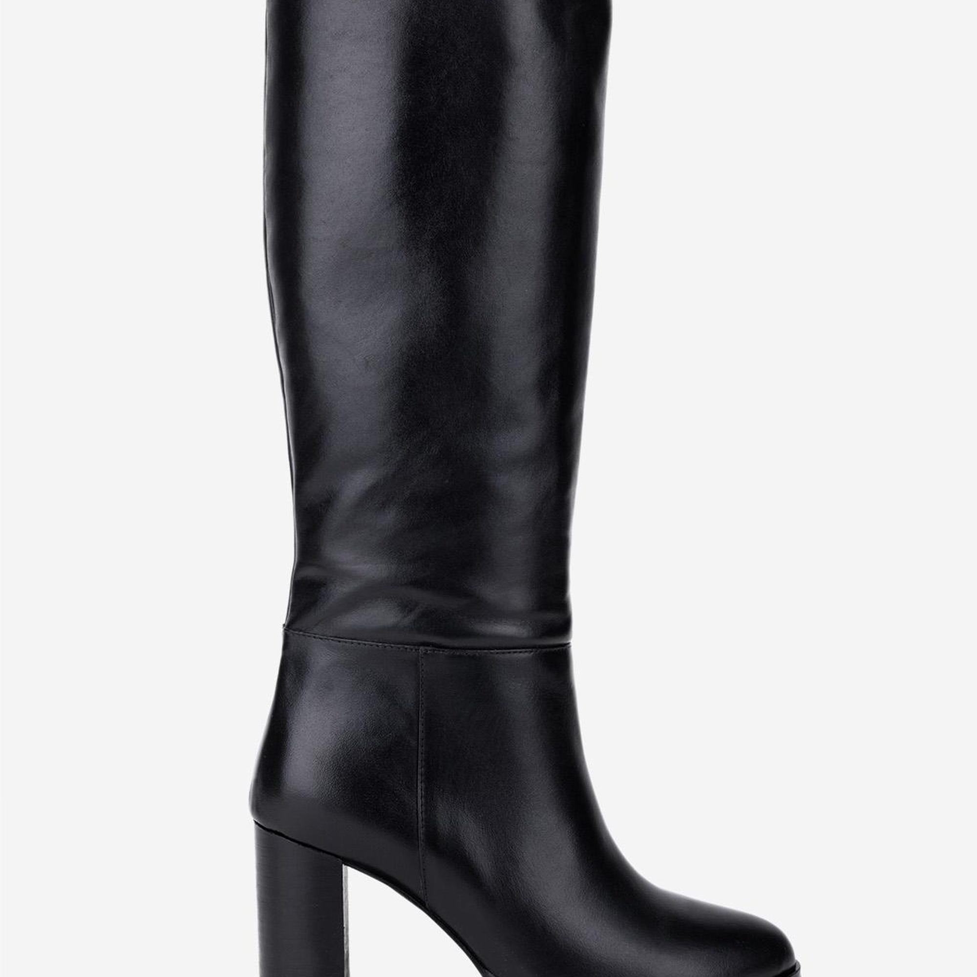 Valmenti Kadın Hakiki Deri Siyah Topuklu Çizme