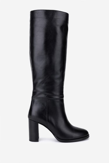  Valmenti Kadın Hakiki Deri Siyah Topuklu Çizme
