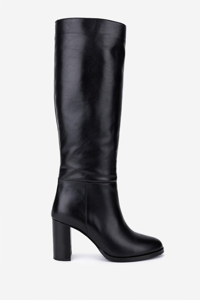  Valmenti Kadın Hakiki Deri Siyah Topuklu Çizme