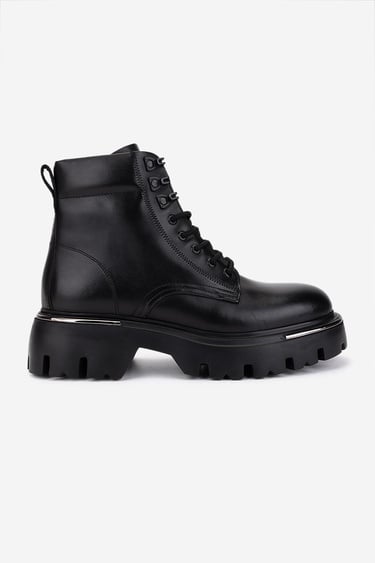  Valmenti Erkek Hakiki Deri Siyah Casual Bot