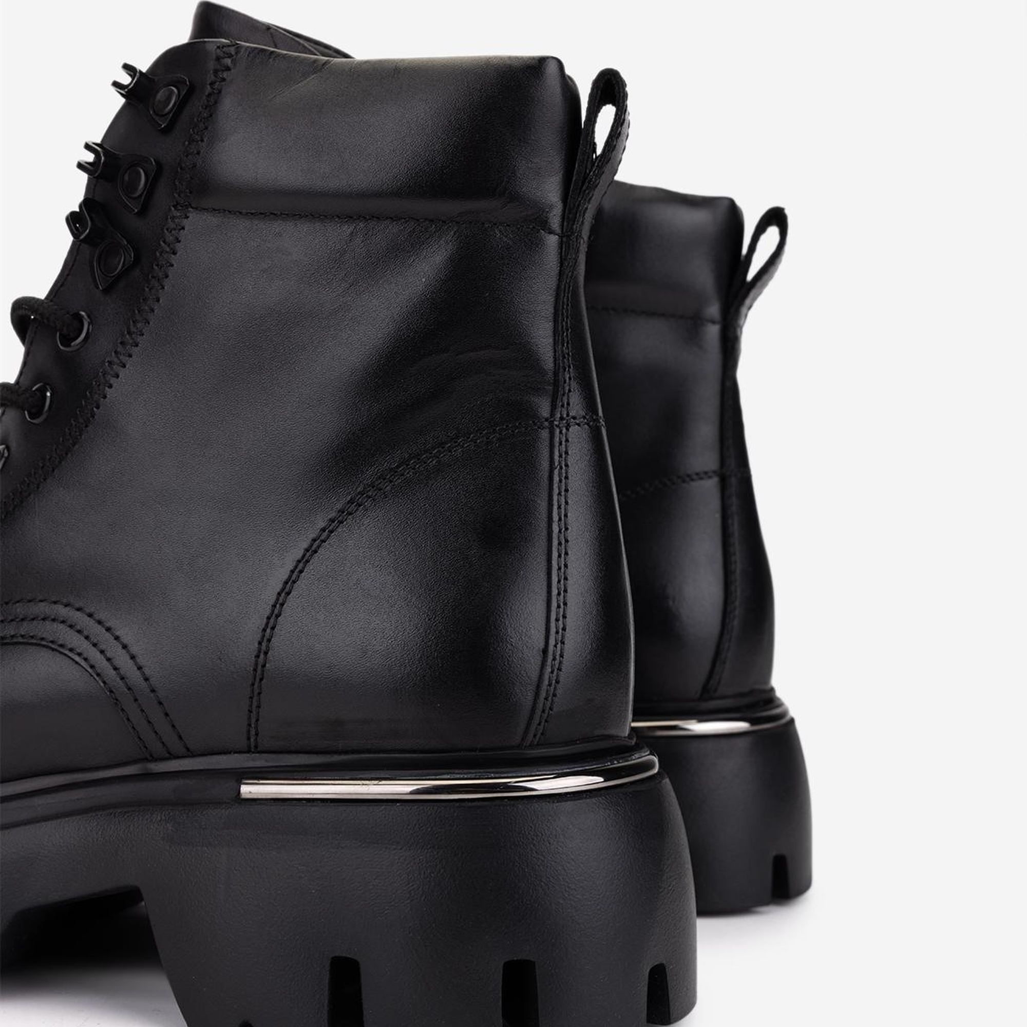 Valmenti Erkek Hakiki Deri Siyah Casual Bot