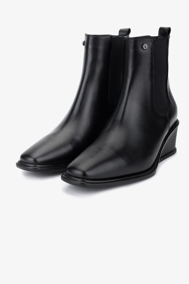  Valmenti Kadın Hakiki Deri Siyah Topuklu Bot