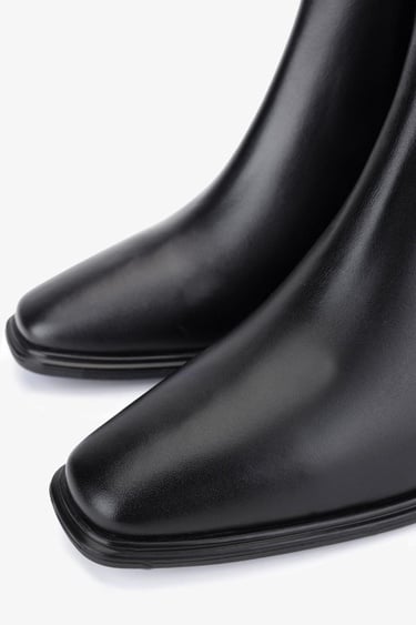  Valmenti Kadın Hakiki Deri Siyah Topuklu Bot