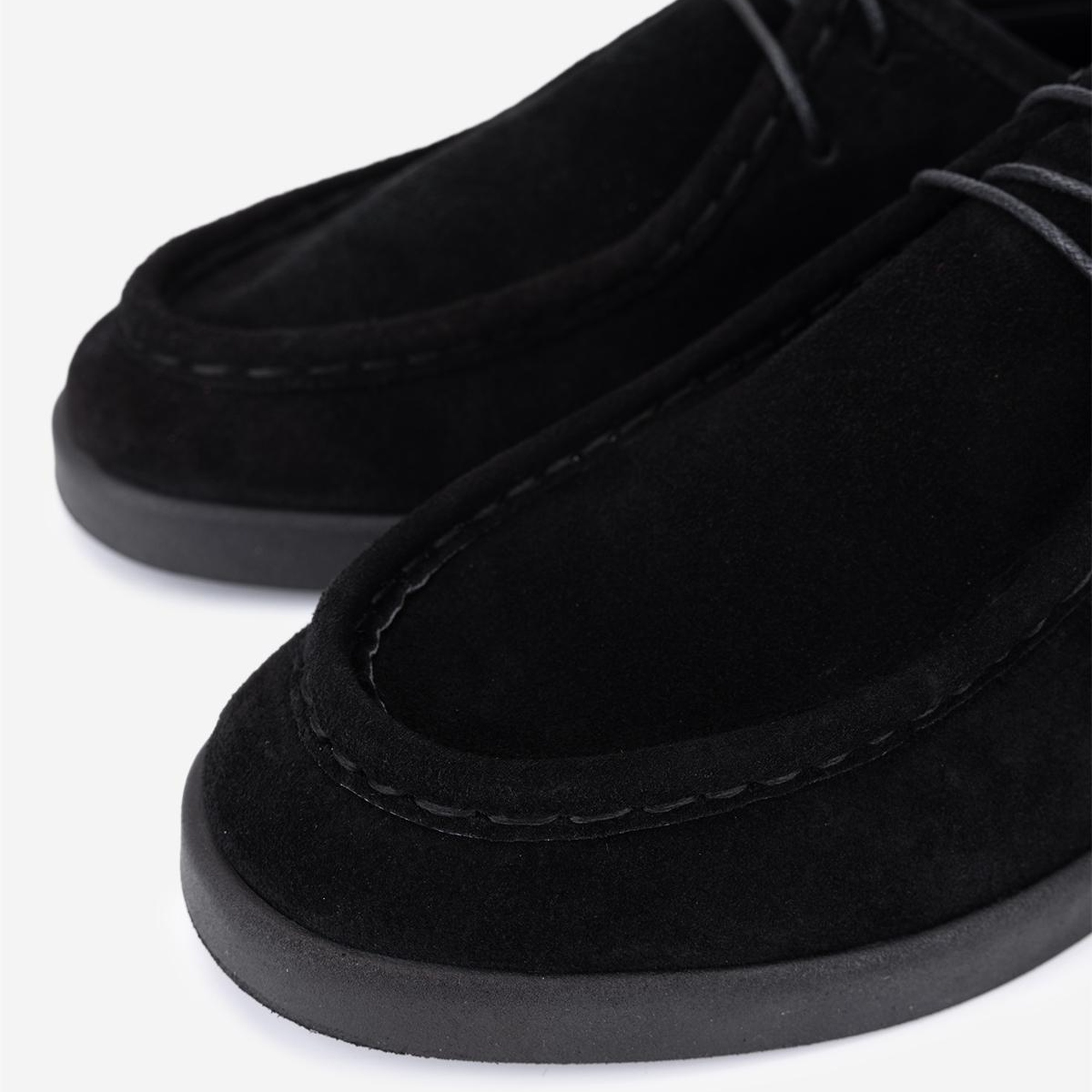 Valmenti Kadın Hakiki Deri Siyah Süet Casual Ayakkabı