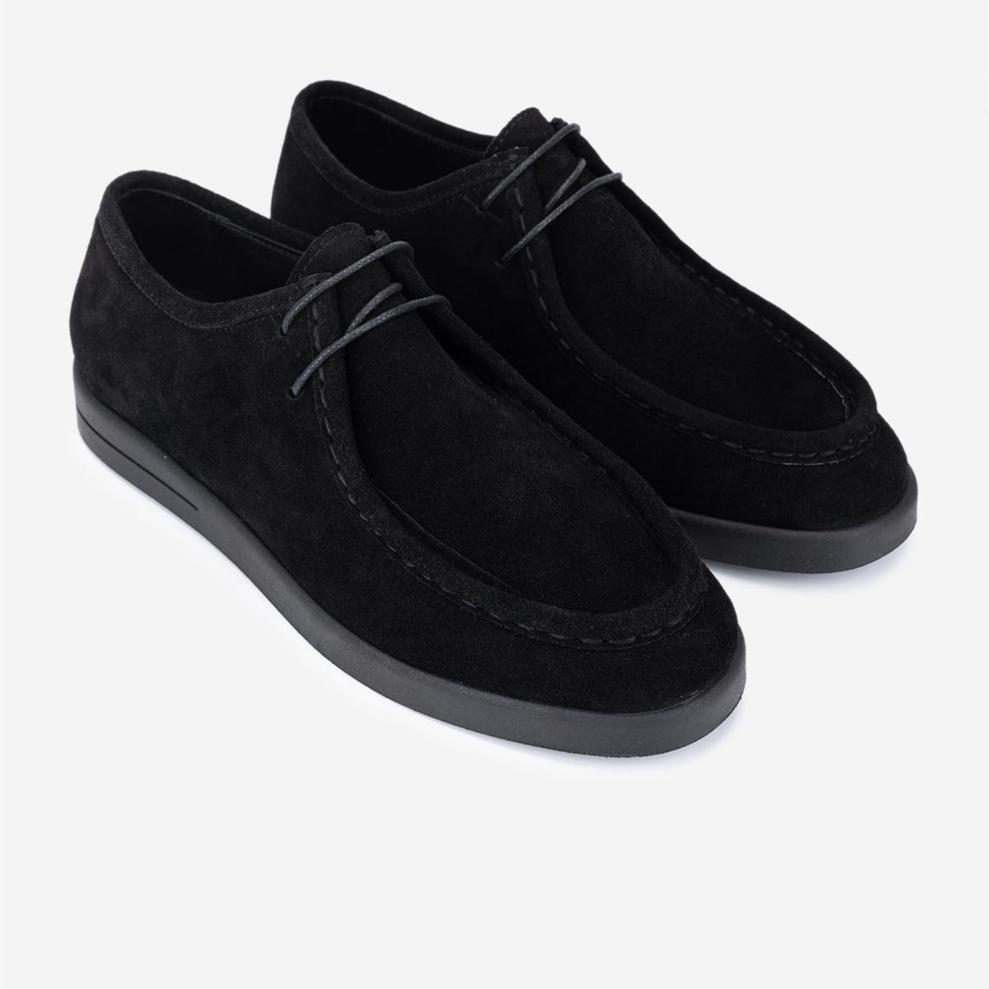 Valmenti Kadın Hakiki Deri Siyah Süet Casual Ayakkabı