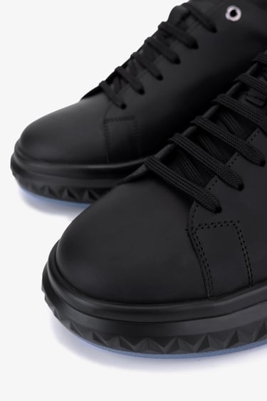  Valmenti Erkek Hakiki Deri Siyah Sneakers & Spor Ayakkabı