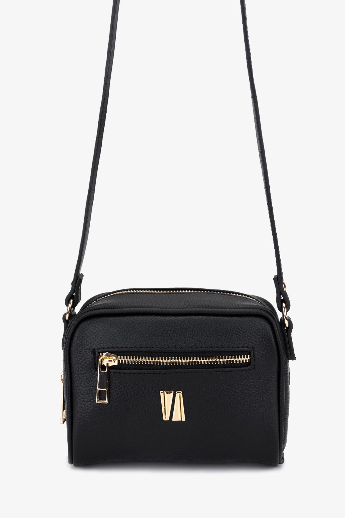  Valmenti Kadın Suni Deri Siyah Floter Postacı Çanta