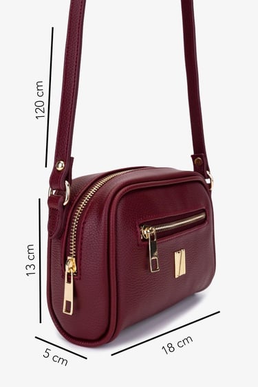  Valmenti Kadın Suni Deri Bordo Postacı Çanta