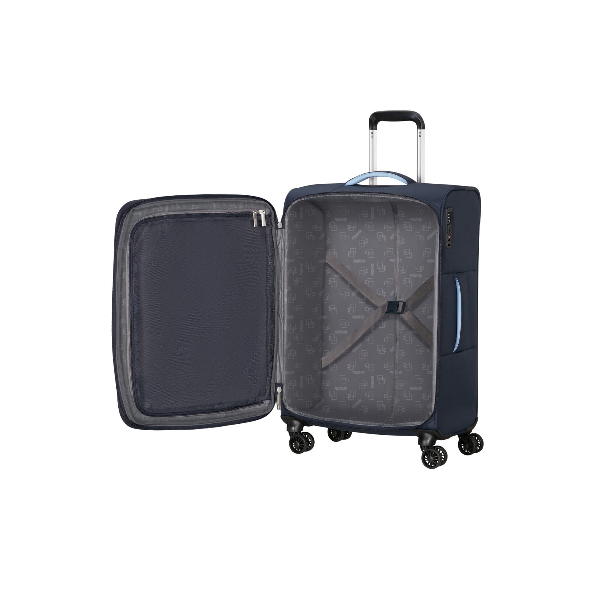 American Tourister Lacivert Cloudrider 4 Tekerlekli Orta Boy Valiz 67 cm