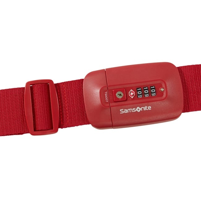  Samsonite Kırmızı Ta Revolution TSA Kilitli Valiz Kemeri