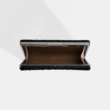  Kadın Siyah Taşlı Gümüş Omuz Askılı Gece El Çantası