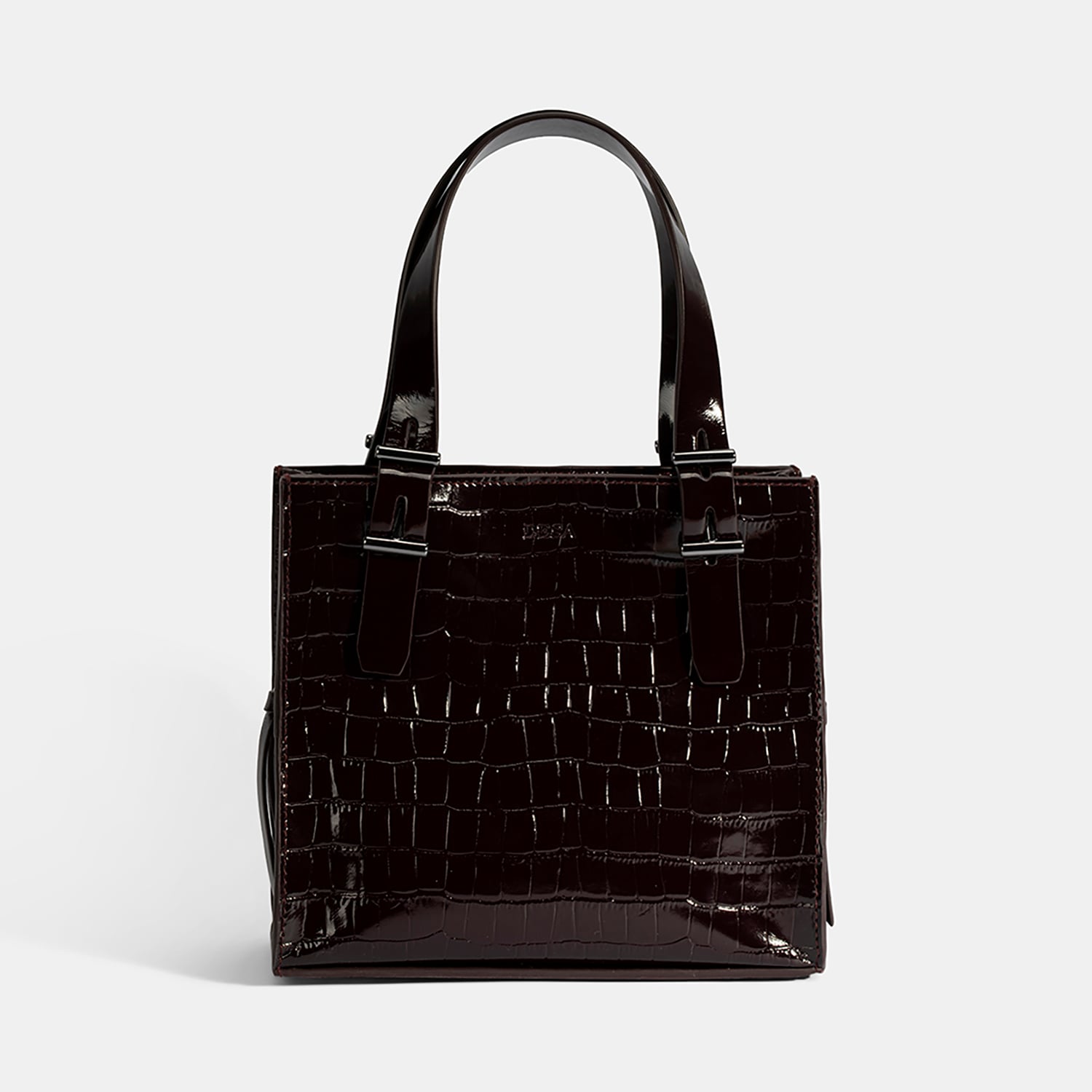  Kadın Bordo Kroko Baskılı Rugan Deri El Çantası