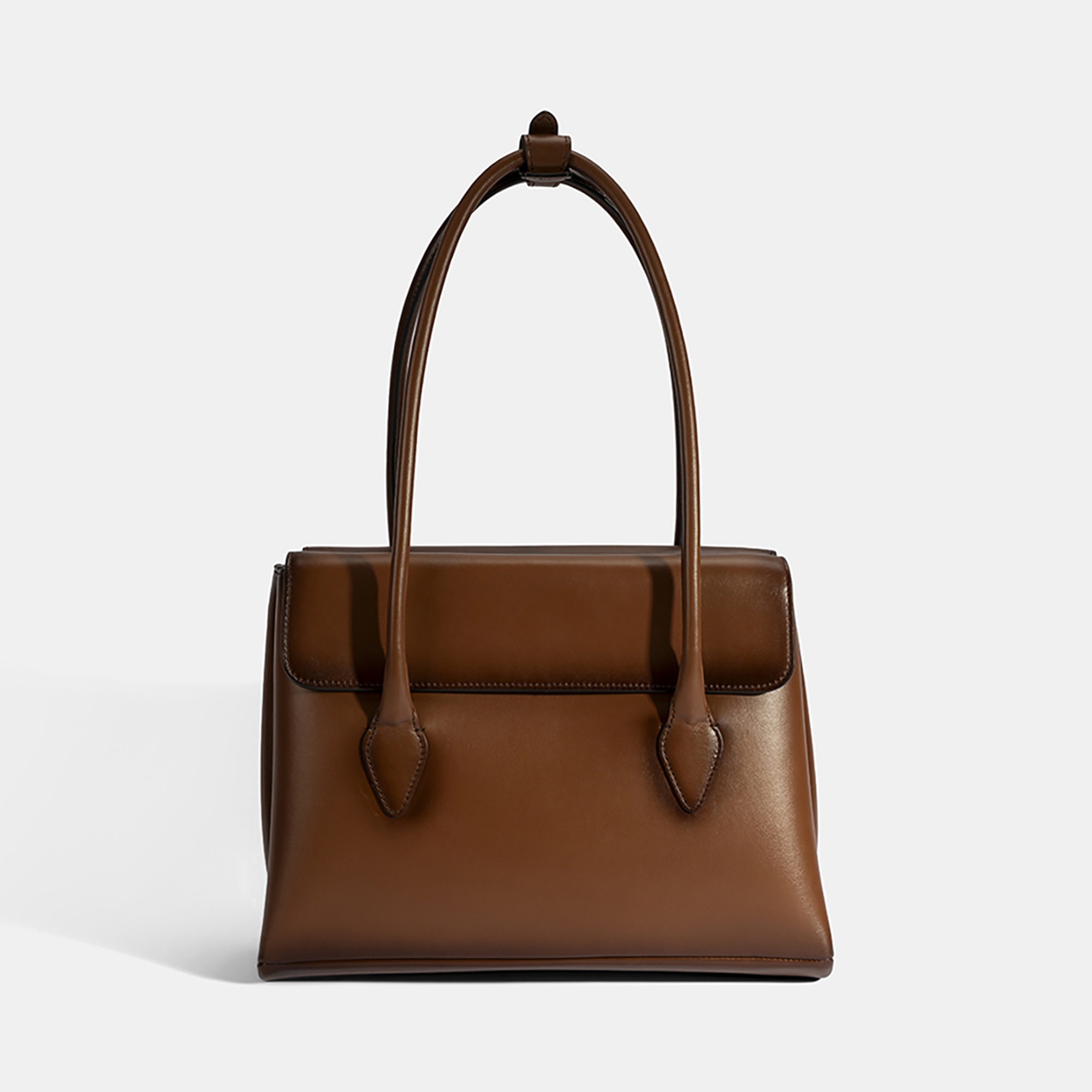 Kadın Taba Monogram Baskılı Deri Omuz Çantası