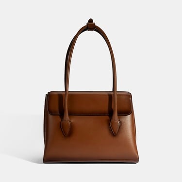  Kadın Taba Monogram Baskılı Deri Omuz Çantası