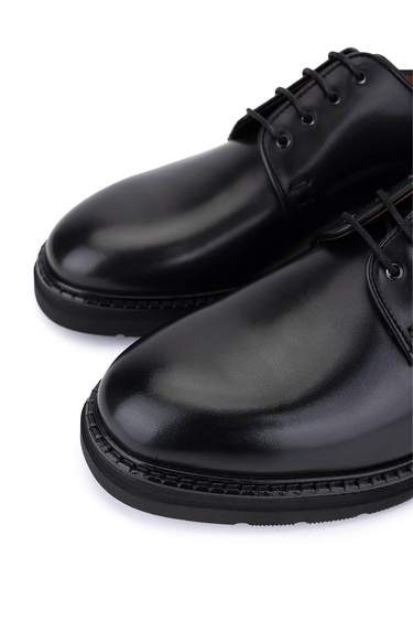  Tamer Tanca Erkek Hakiki Deri Siyah Casual Ayakkabı