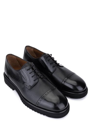  Tamer Tanca Erkek Hakiki Deri Siyah Klasik Ayakkabı