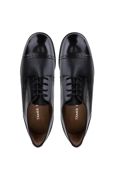  Tamer Tanca Erkek Hakiki Deri Siyah Klasik Ayakkabı