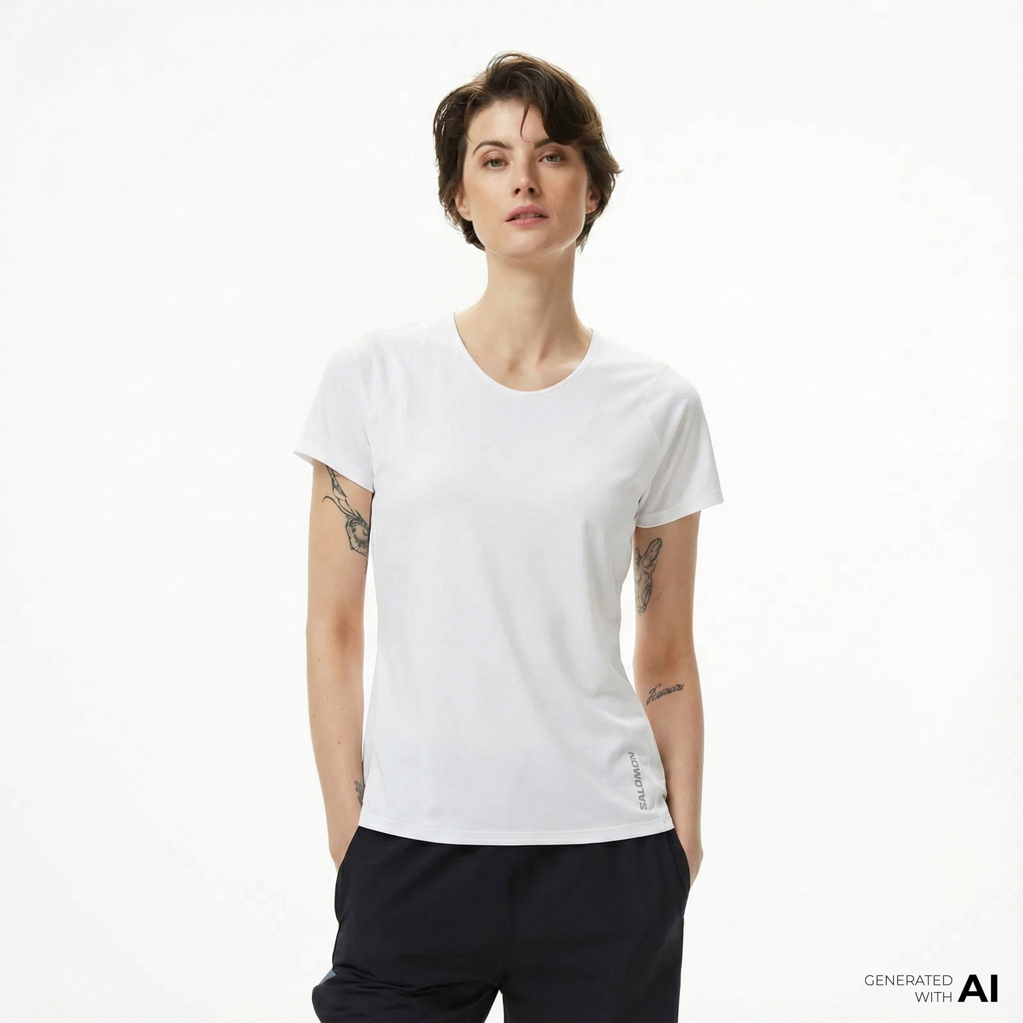  Salomon Sense Aero Kadın Beyaz Koşu T-Shirt