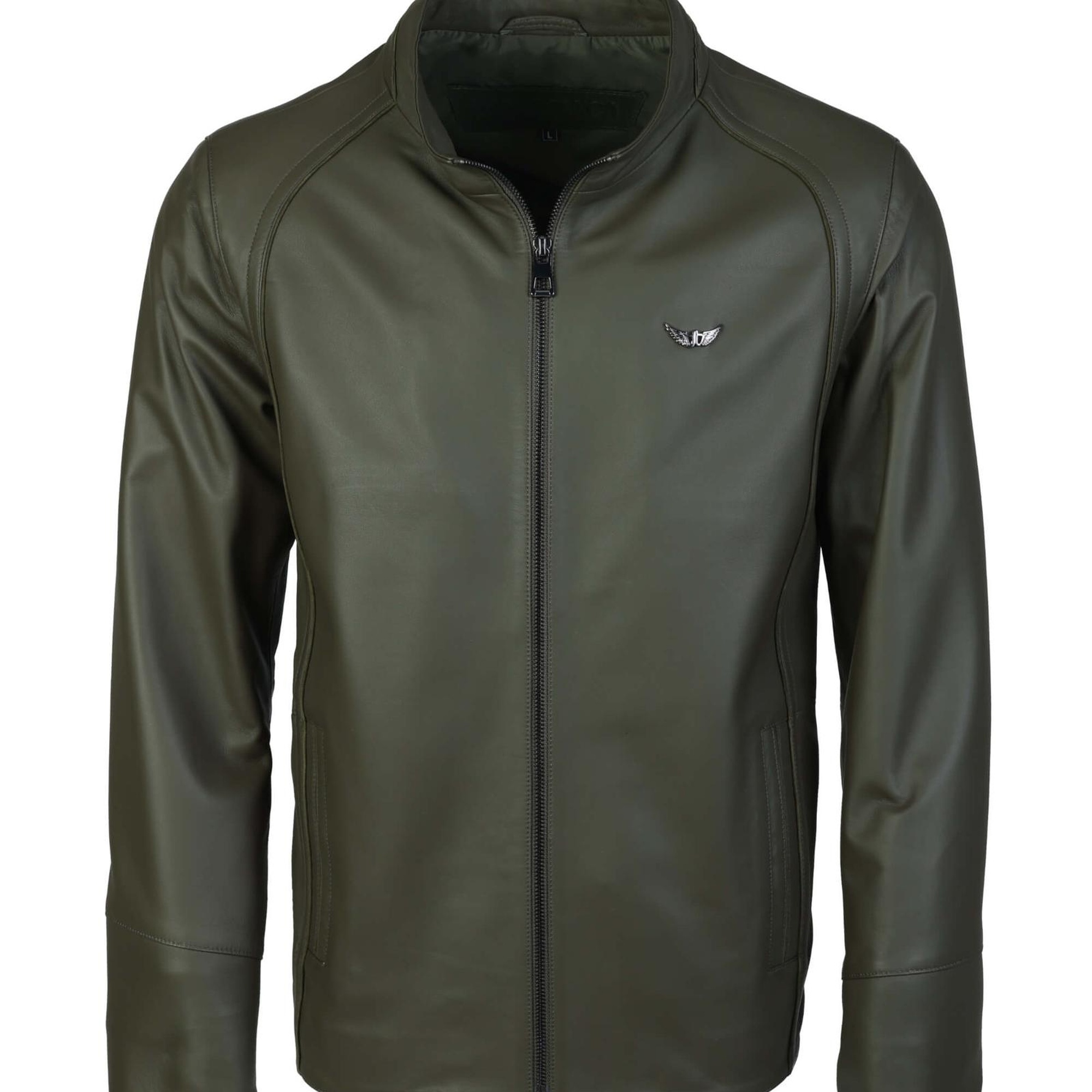 Tamer Tanca Erkek Hakiki Deri Yeşil Deri Mont