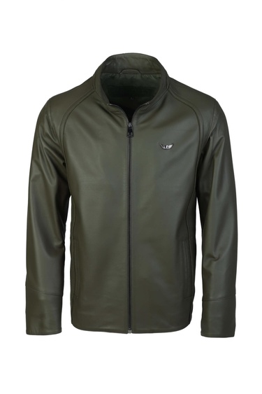  Tamer Tanca Erkek Hakiki Deri Yeşil Deri Mont