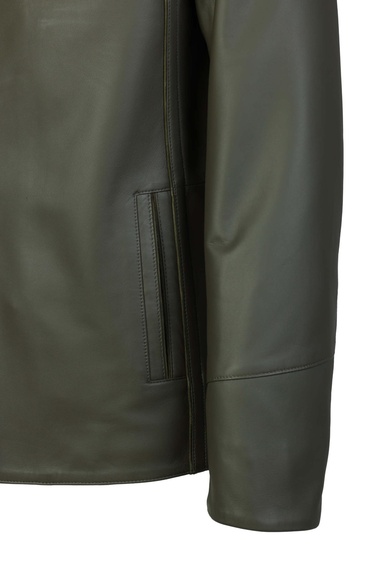  Tamer Tanca Erkek Hakiki Deri Yeşil Deri Mont