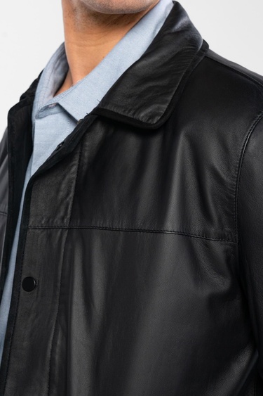  Tamer Tanca Erkek Hakiki Deri Siyah Deri Mont