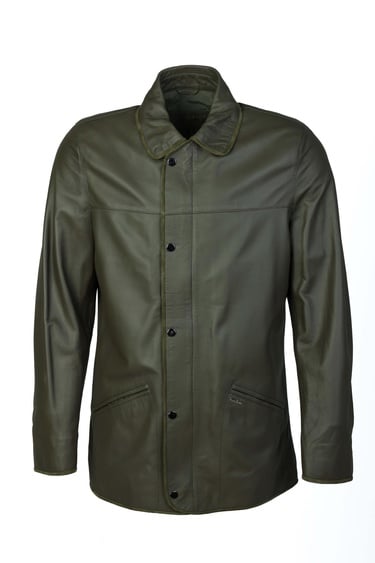  Tamer Tanca Erkek Hakiki Deri Yeşil Deri Mont