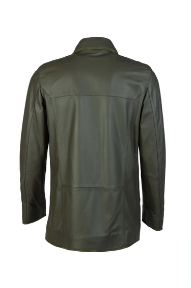  Tamer Tanca Erkek Hakiki Deri Yeşil Deri Mont