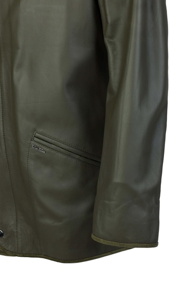  Tamer Tanca Erkek Hakiki Deri Yeşil Deri Mont