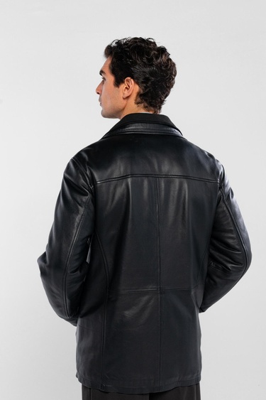  Tamer Tanca Erkek Hakiki Deri Siyah Deri Mont