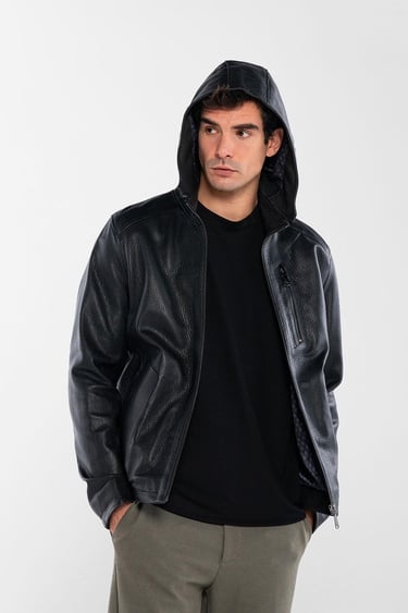  Tamer Tanca Erkek Hakiki Deri Siyah Deri Mont
