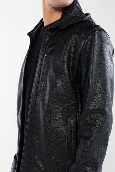  Tamer Tanca Erkek Hakiki Deri Siyah Deri Mont