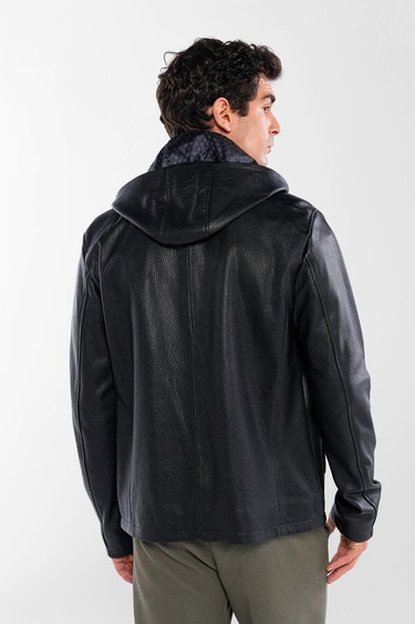  Tamer Tanca Erkek Hakiki Deri Siyah Deri Mont