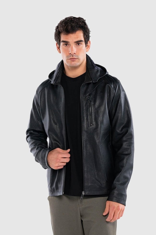  Tamer Tanca Erkek Hakiki Deri Siyah Deri Mont