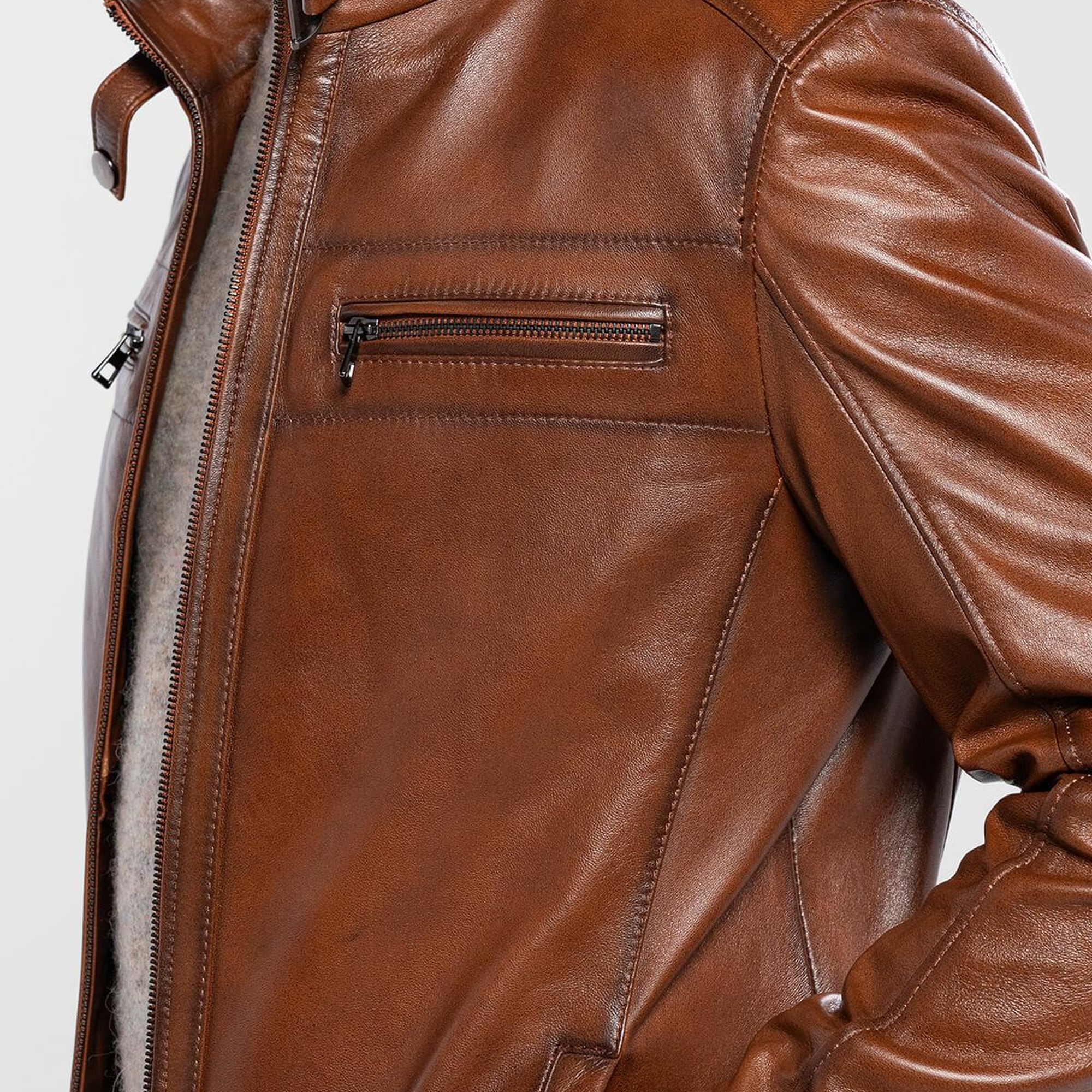 Tamer Tanca Erkek Hakiki Deri Kahverengi Deri Mont