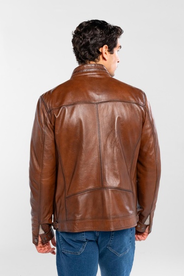  Tamer Tanca Erkek Hakiki Deri Kahverengi Deri Mont