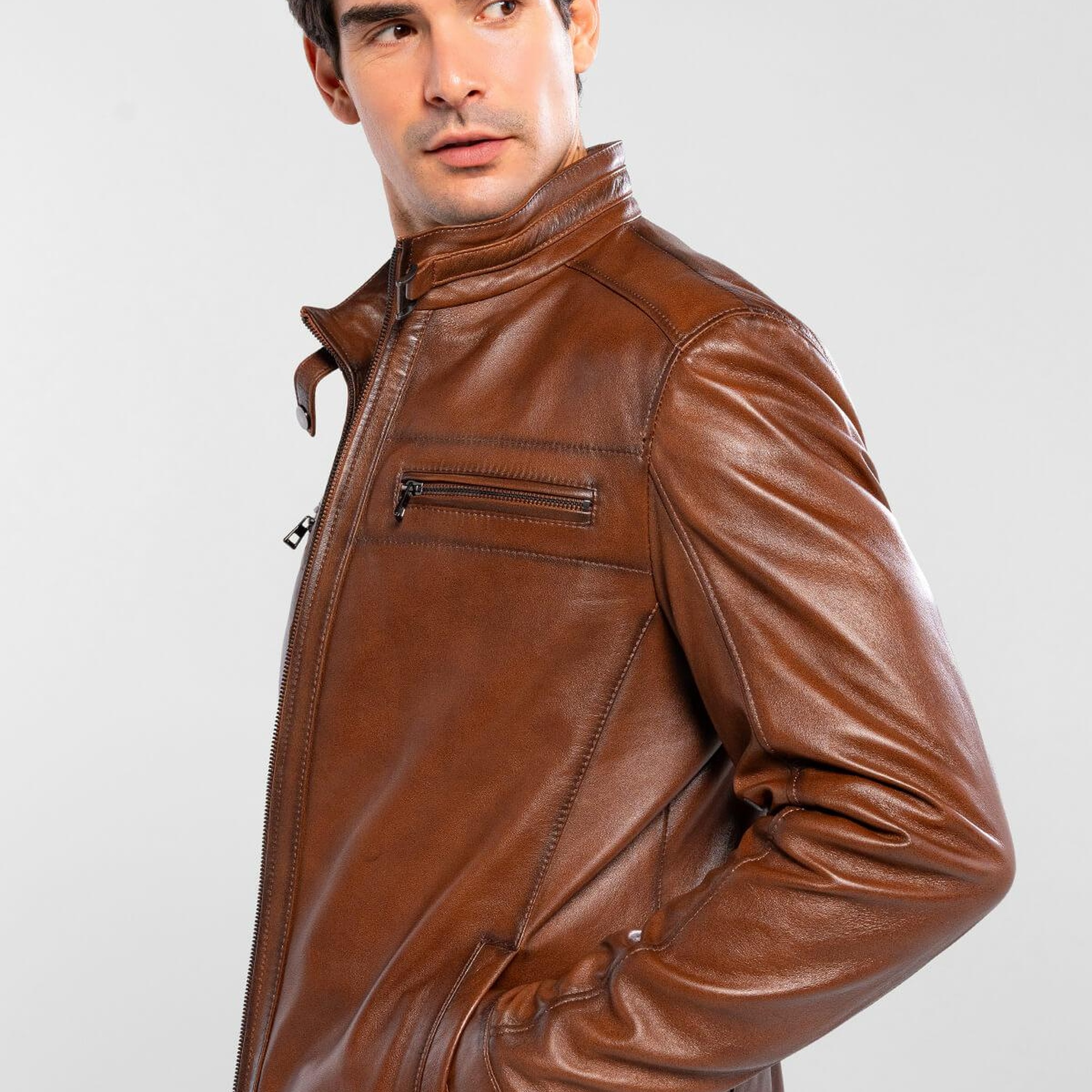 Tamer Tanca Erkek Hakiki Deri Kahverengi Deri Mont