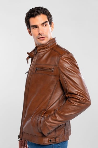  Tamer Tanca Erkek Hakiki Deri Kahverengi Deri Mont