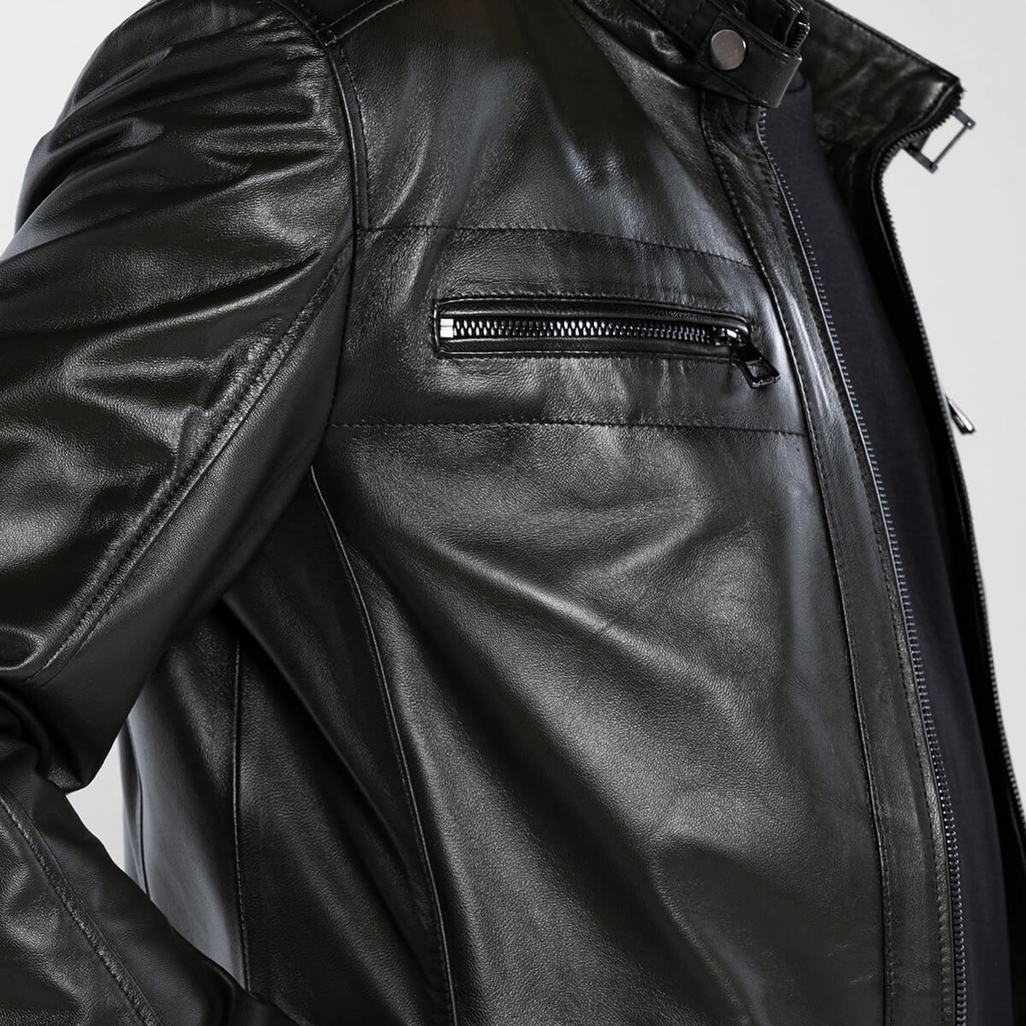 Tamer Tanca Erkek Hakiki Deri Yeşil Deri Mont