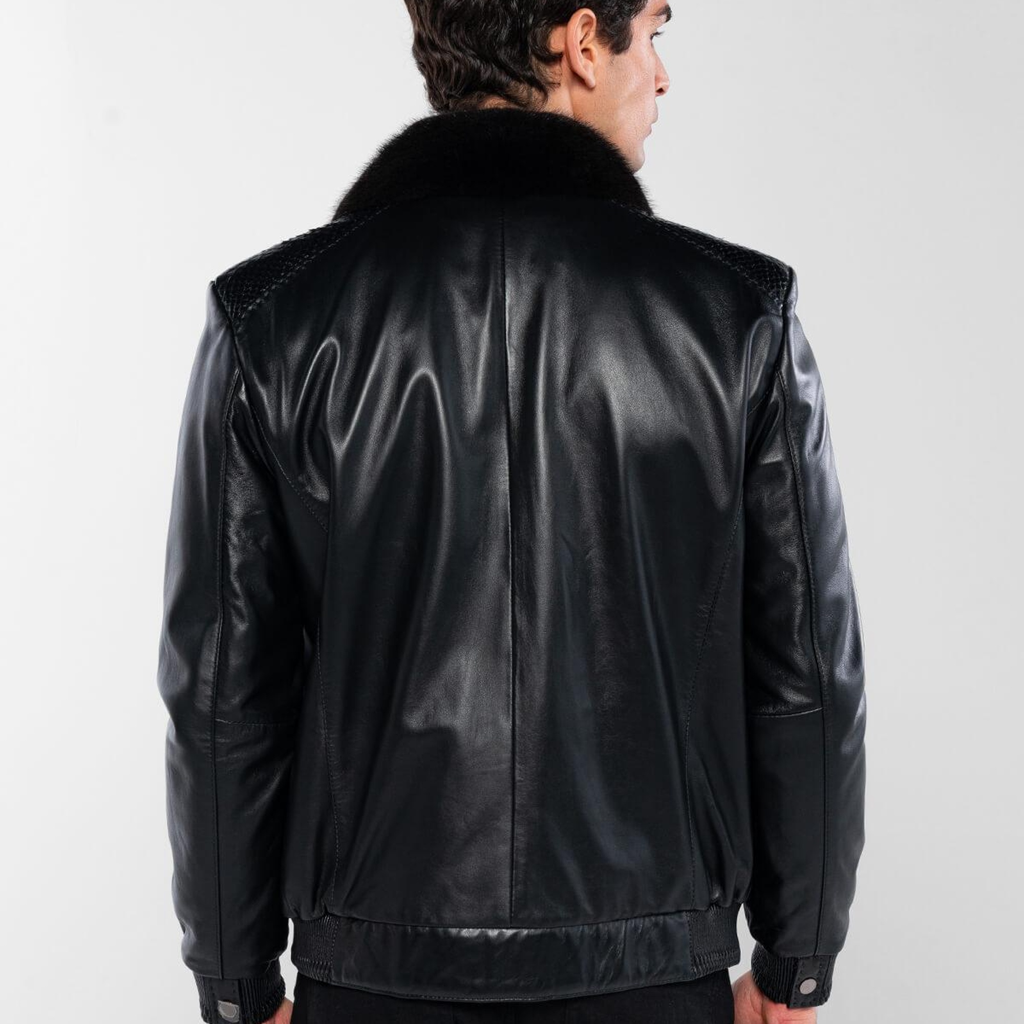 Tamer Tanca Erkek Hakiki Deri Siyah Deri Mont