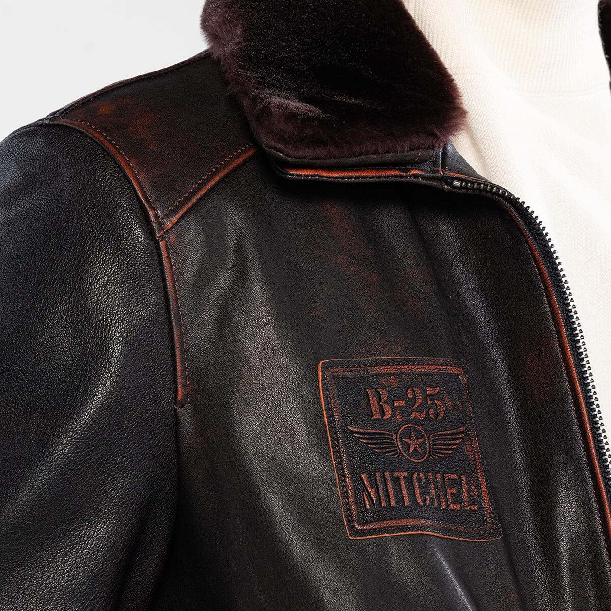 Tamer Tanca Erkek Hakiki Deri Kızıl Eskitme Deri Mont